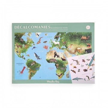 Mapamundi de Calcomanías Tout Autour Du Monde Moulin Roty