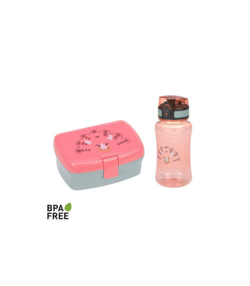 Pack Botella y Fiambrera Dino Rosa Lässig