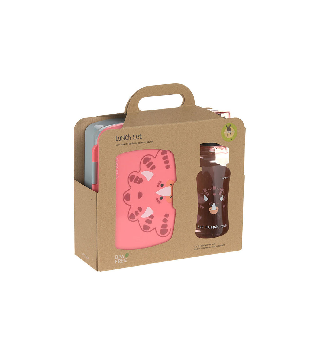 Pack Botella y Fiambrera Dino Rosa Lässig