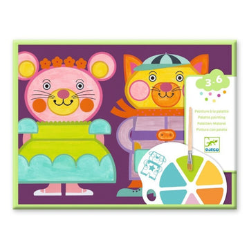 Pintura con paleta Los mofletudos de Djeco