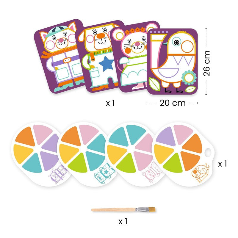 Pintura con paleta Los mofletudos de Djeco