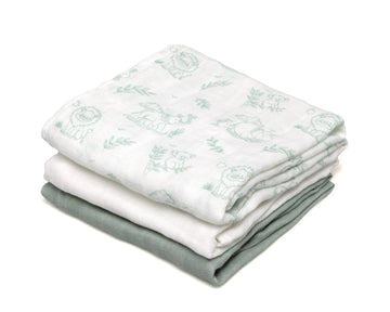 Muselina 70x70cm Bambú Salvia Kiokids