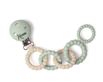 Sujeta-chupetes Salvia de Silicona Anillado Kiokids