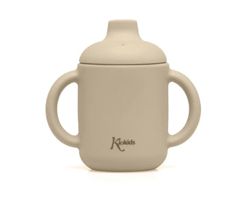 Taza de Silicona Beige con Asas Kiokids