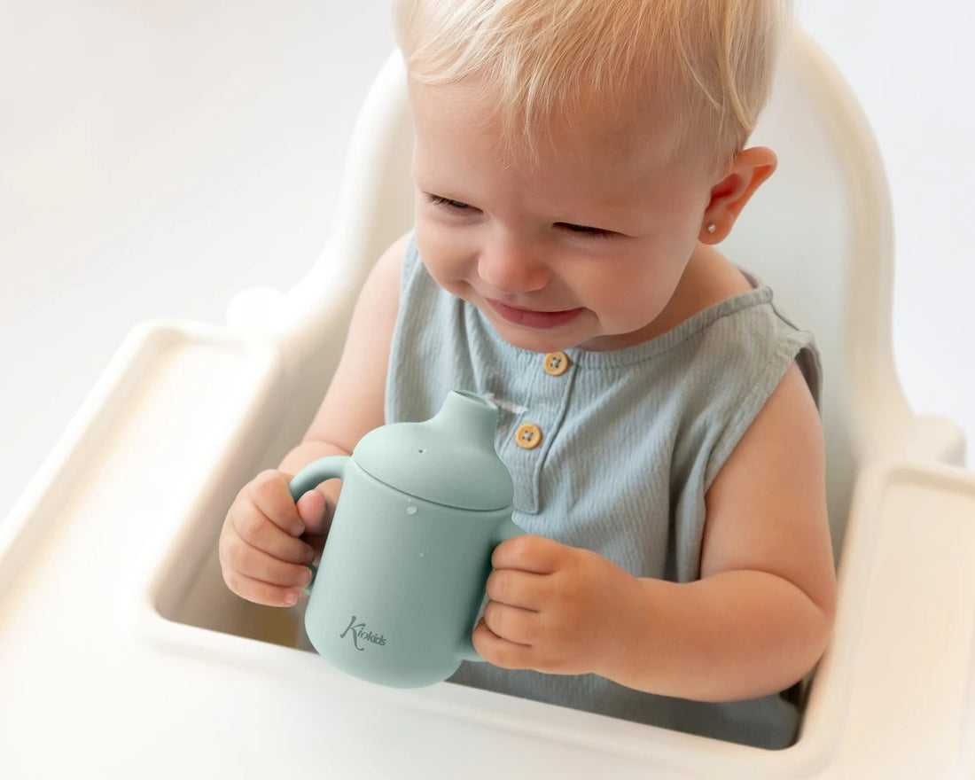 Taza de Silicona Salvia con Asas Kiokids