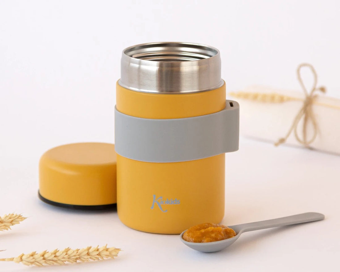 Termo Papillero de Acero Inoxidable 500ml con Cuchara Mostaza Kiokids