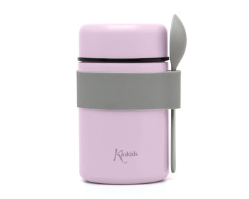 Termo Papillero de Acero Inoxidable 500ml con Cuchara Lavanda Kiokids